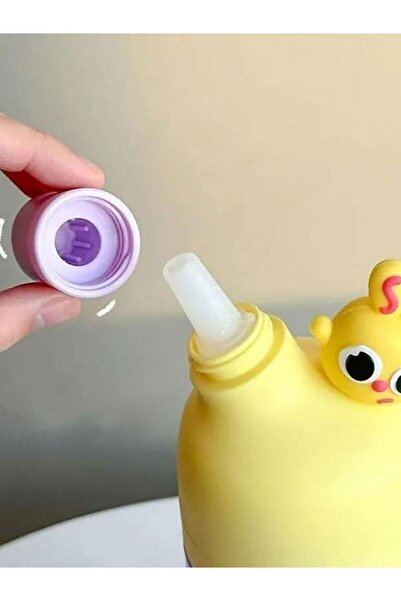 HİROS'H Special Design Cute Water Bottle with Spout and Straw for School