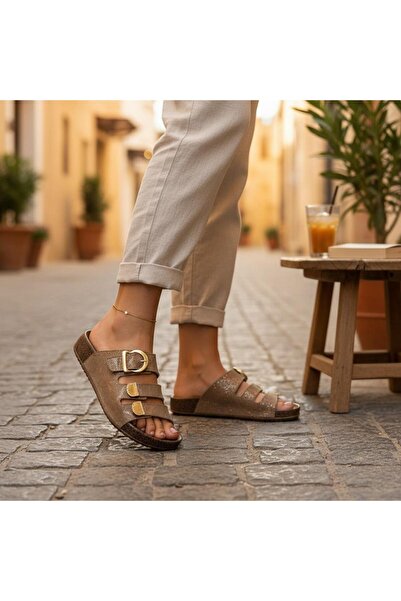 mersin md tekstil Women's Glittery Daily Slipper