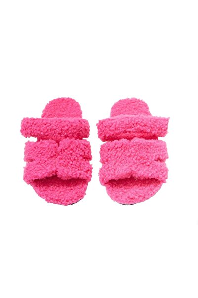 PETIT-ATELlER Women Soft Sherpa Teddy Double Strap Open Toe House Slide Slipp...