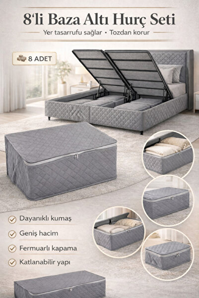 AUTOLION 8 Adet Kapitoneli Baza Altı Hurç 60x40x22 (ANTRASİT)