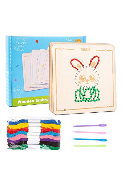 MATTELOT TOYS Joc de creatie Broderie pe lemn, 4 placi + accesorii, 10 ate mo...