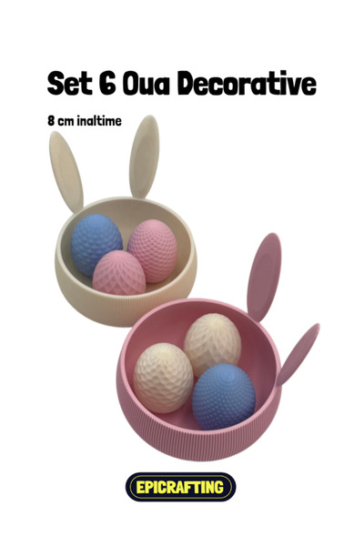 Epic Crafting Set of 6 Decorative Easter Eggs, 8cm high