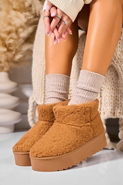 Joana Women's Lined Camel Textile Boots Size 38