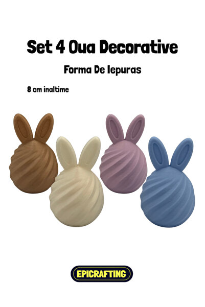 Epic Crafting Set of 4 Decorative Eggs in the shape of a Bunny, 8cm high