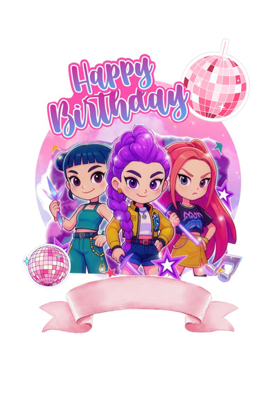 Genel Markalar K-POP Demon Hunters Pasta Süsü Seti Kişiye Özel İsimli