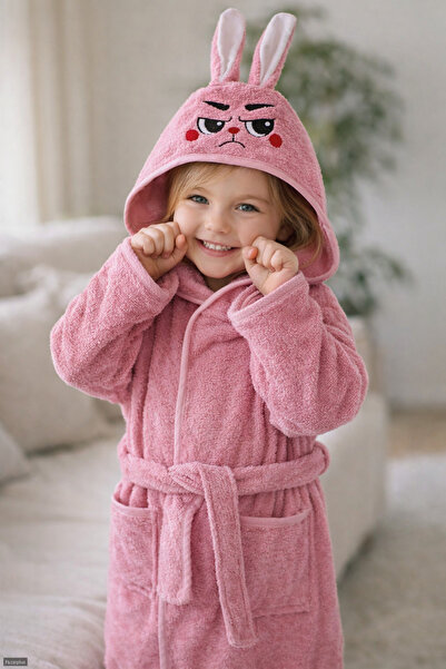 Pazarplus Cotton Pack Hooded Colorful Character Patterned Pocketed Soft-Textu...