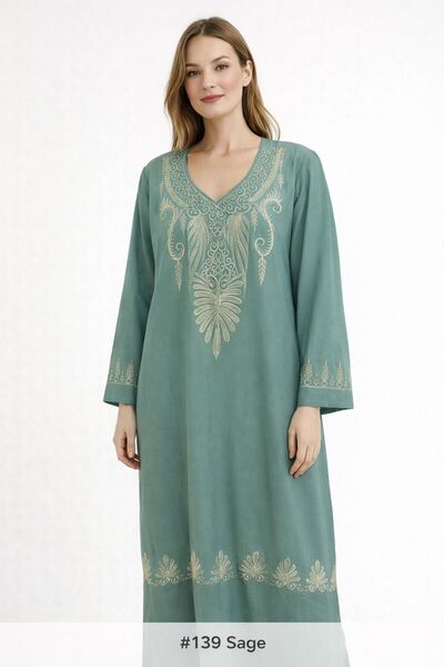 Kareem Miss Salma Women's jalabiya with distinctive oriental embroidery, soft...