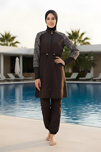 SEBOTEKS Quick-Drying Parachute Fabric 5-Piece Fully Covered Hijab Swimsuit 2...