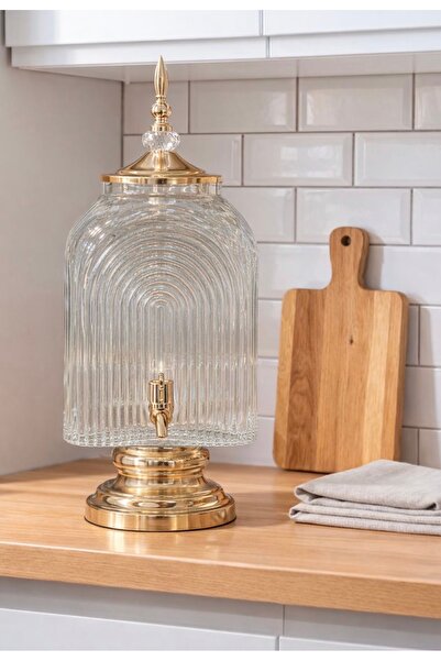 sahane & bazaar 3.5 LT Musluklu Şeffaf Cam Sebil Şerbetlik Meşrubatlık İkraml...