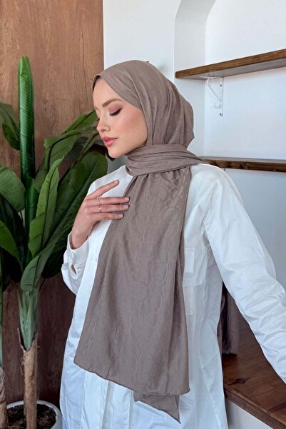 Şulemoda Giyim Cotton Pieces of Crush Shawl Mink