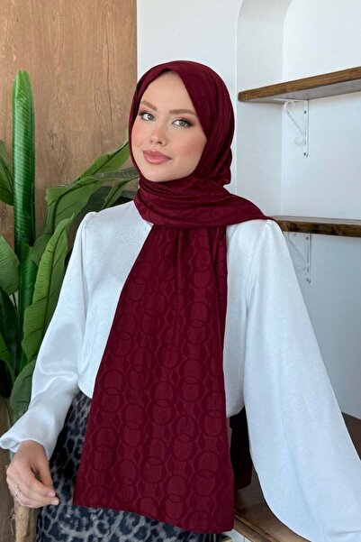 Şulemoda Giyim Cotton Pieces of Crush Shawl Burgundy