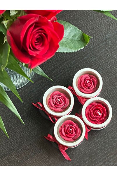 OEM Set of 4 Scented soy candle, Mini rose, CandlyON, roses, natural wax, 4 x...