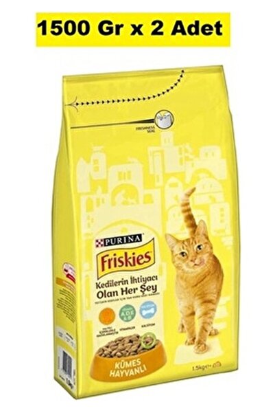 Friskies Kümes Hayvanlı Kuru Kedi Maması 1,5 kg x 2 Adet