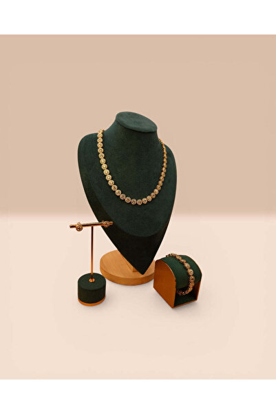 LYNORO Set Angel Damă Placat cu Aur 18k Colier+Bratară+Cercei