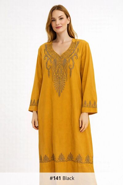 Kareem Miss Salma Women's jalabiya with distinctive oriental embroidery, soft...