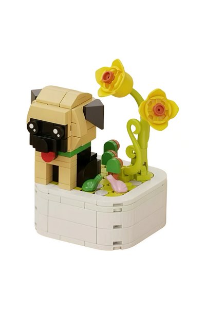 Universul Jucăriilor Set Construcție Cățel Ciobănesc German din Piese Tip Lego, 183 Piese, Jucărie Educativă 6+