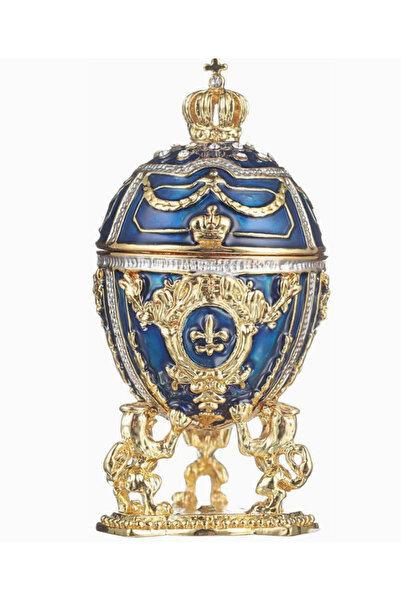 danila-souvenirs Fabergé egg – blue, with lions and imperial crown