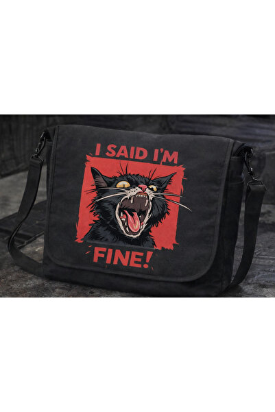 Toum Είπα ότι είναι εντάξει, σλόγκαν με τύπωμα μαύρος ταχυδρόμος Τσάντα