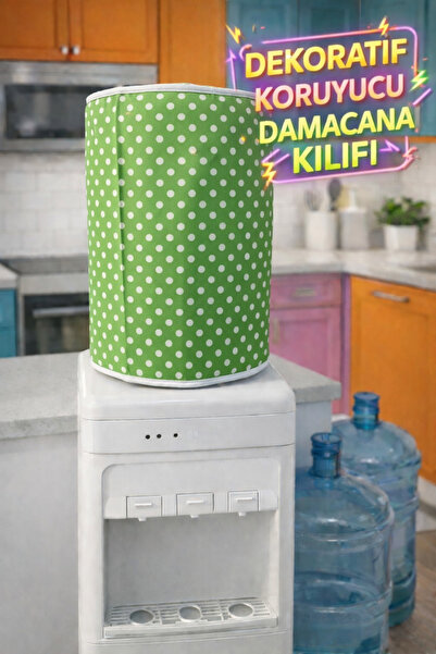 ÇIQRIK HOME Damacana Örtüsü- Puantiyeli & Biyeli Tasarım | 19 LT Damacana Kıl...
