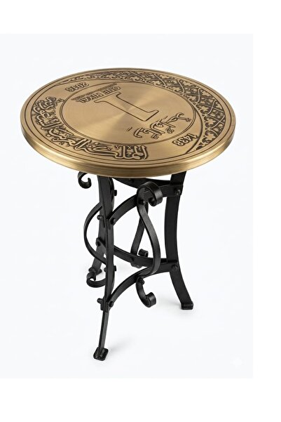 Handmade طاولة بقرص نحاس خالص حفر زنكوغراف يدوي مطابق للريال السعودي 1ريال-أر...