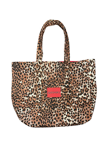 Goshıkı Kiba - Leopard Printed Pack of Snap Fasteners Daily Casual Women's Ba...