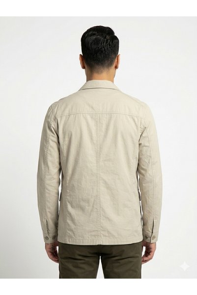 Allegro Men's Beige Safari Jacket - Multi-Pocket Seasonal Field Jacket