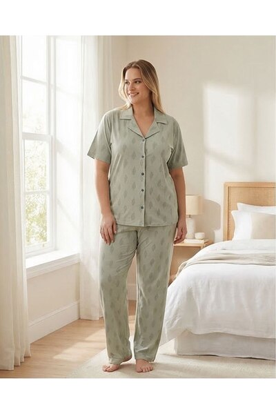 Hirazenmoda Plus Size Women's Pajama Set 2Xl-5Xl Relaxed Fit Soft Fabric Home...