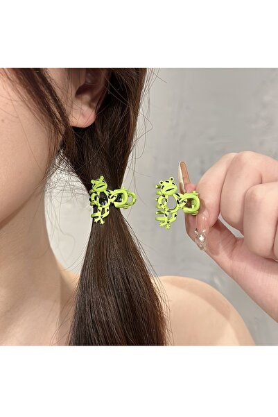 ella'nın çarşısı 2Pcs Frog Model Green Color Spotted 3 cm Metal Latch Buckle.