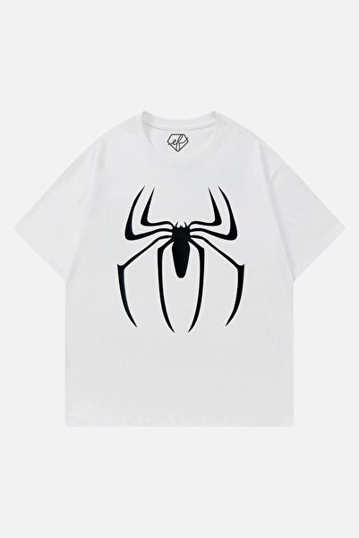 Gofeel تي شيرت Y2k Spider Detail للجنسين مقاس كبير