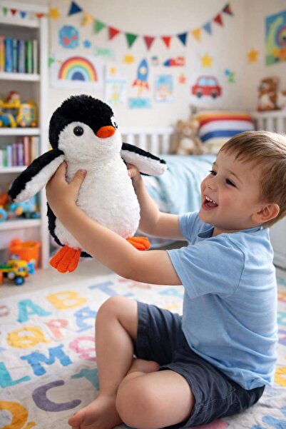 ŞAŞKIN HOUSE Cute Penguin Pe Plush Yuncak 35 cm Cute Penguin Pillow Playmate ...