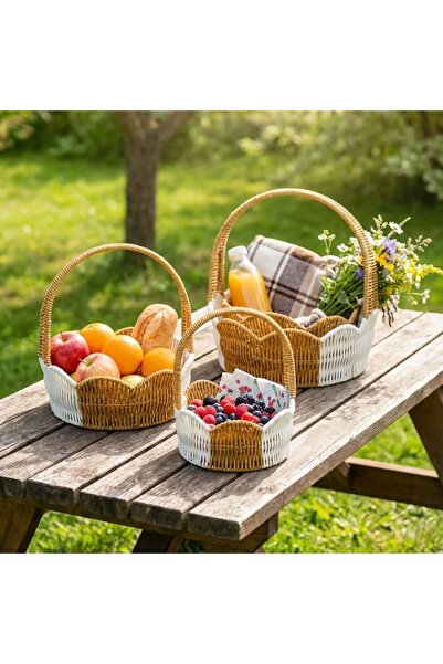 CT STONES Interlocking Set of 3 Double-Colored Round Wavy Shaped Plastic Ratt...