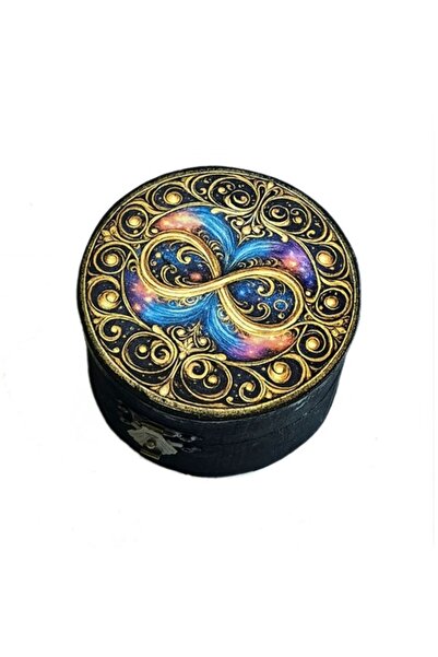 CrisArtDeco Round Wooden Box with Infinity Symbol - 104203