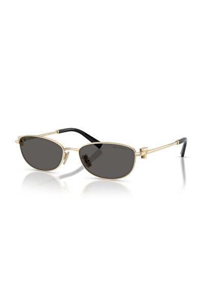 Tiffany&Co نظارات شمسية بيضاوية من المعدن الذهبي لكلا الجنسين TF 3115 6021S4 56