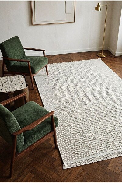 LEİVA HOME Monaco 0219A Krem Bohem Sisal Bukle Yumuşak Özel Kesim Salon Korid...