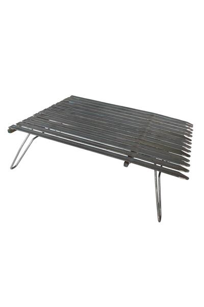 TOPSÖKEN Közüstü 3 mm Kalın Oluklu Lama Izgara 34 Cm x 46 Cm Katlanır Ayaklı