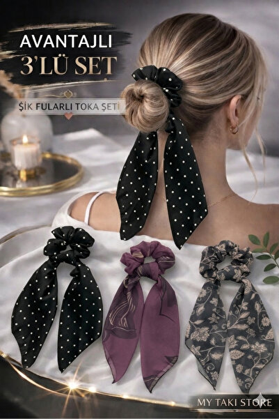 MY TAKI STORE üçlü fularlı simit toka