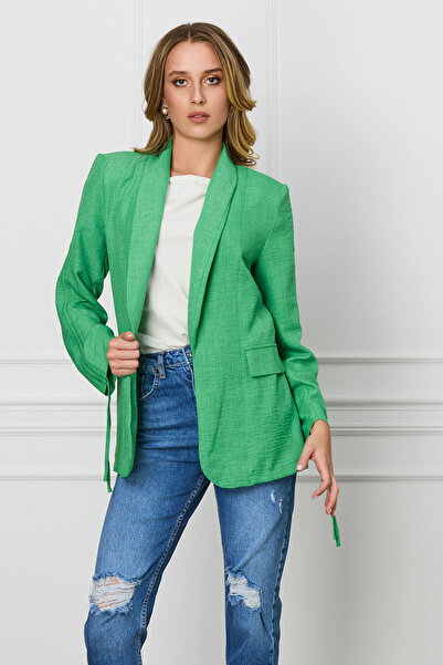 DyFashion LaDonna Drapey green jacket