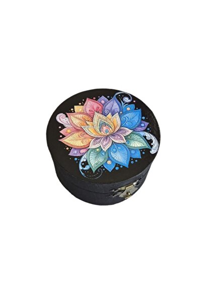 CrisArtDeco Round Wooden Box with Mandala - 103611