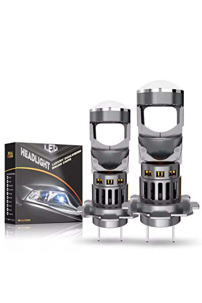 NO BRAND Becuri LED auto H7 cu proiector, 23.000 lumeni – Kit faruri LED alb ...