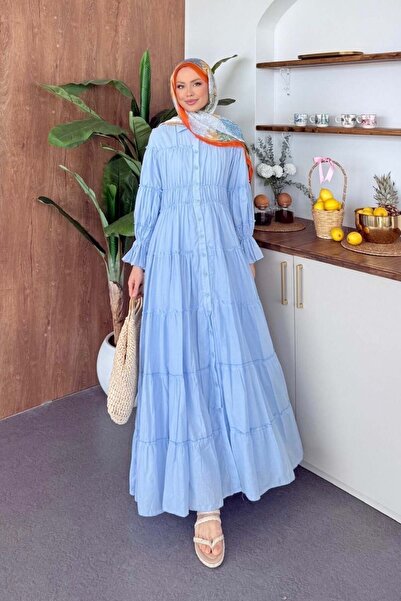 Şulemoda Giyim Voile Dress Blue