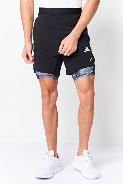 adidas Men Slim Fit 7 Inseam 2 In 1 Training Shorts, Black