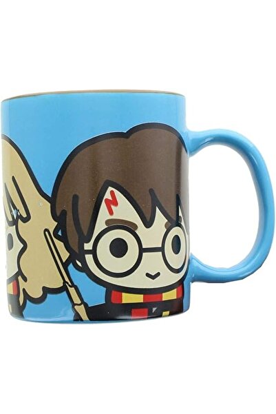 Harry Potter Coffee Mug 11 oz - Blue with Harry, Hermione, and Ron Chibi Desi...
