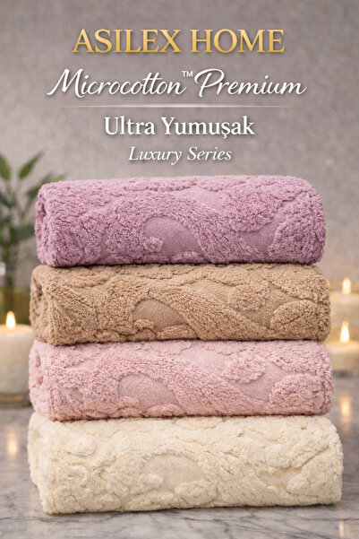 Asilex Home Collection Set de 4 prosoape de mână și față din microbumbac 100%...