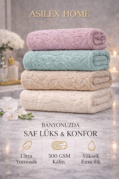 Asilex Home Collection Set de 4 prosoape de mână și față 100% microbumbac Pre...