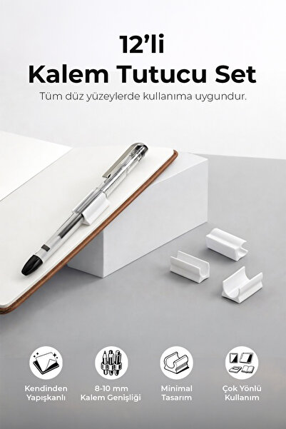 Copyrite 12 Piece Adhesive Pen Holder Set |   8-10mm |   Notebook, Agenda, Mu...