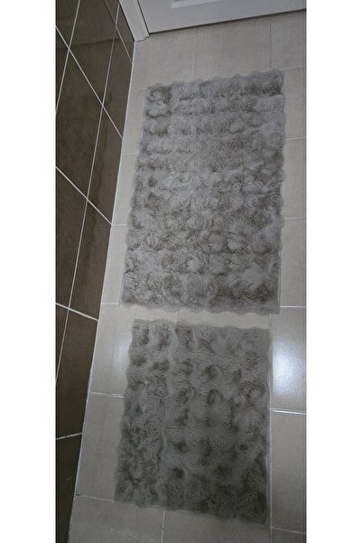 Çapa Home Bubble Rabbit İthal Banyo Paspas Takımı 2 Parça Kaymaz Taban