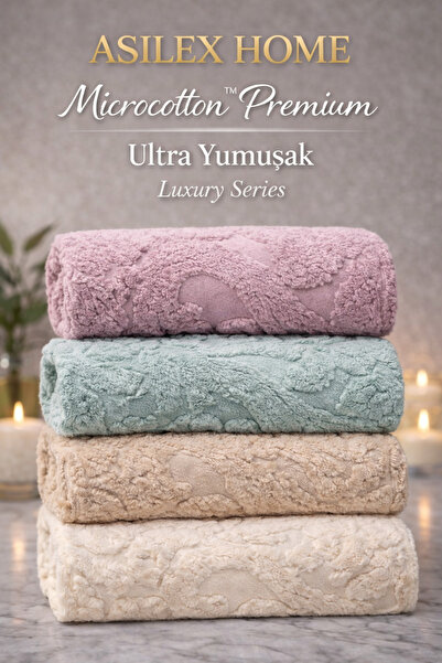 Asilex Home Collection Set de 4 prosoape de mână și față din microbumbac 100%...