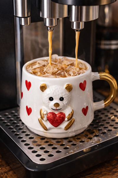 Casa Plus Kabartma Ayıcık Özel Seramik El İşlemeli Kupa