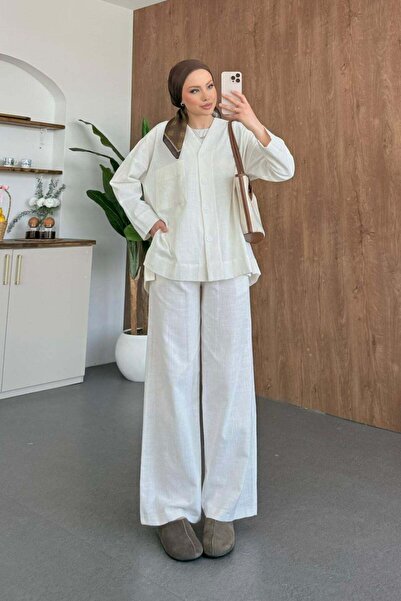 Hazamoda Linen Trousers Suit White