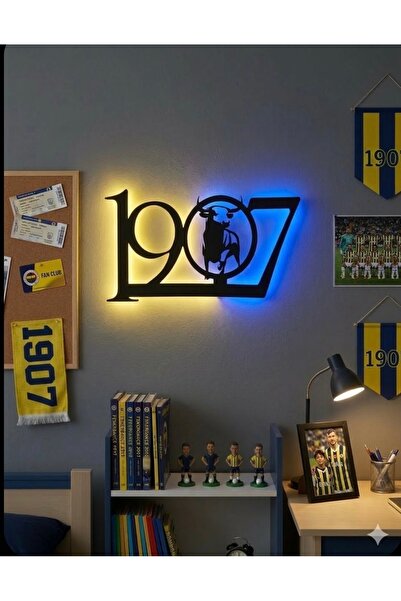 zuzucastore 1907 Taraftar İçin Kablosuz Ledli Duvar Dekorasyon